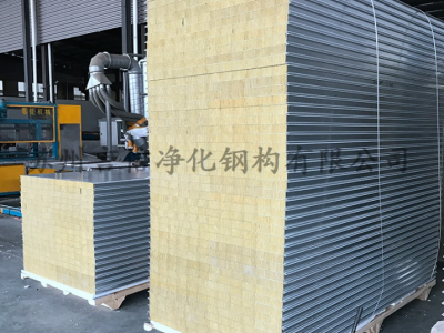 厂家直销岩棉夹芯板 外墙彩钢机制岩棉板 A级防火保温材料图2