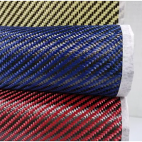 芳纶碳纤维混编布3k斜纹蓝色混编布碳纤维复合材料