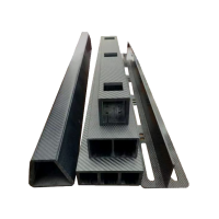 源头厂家高强斜纹碳纤维方管型材大口径碳纤维管加工方形碳纤维管