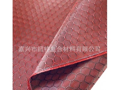 耐磨红色芳碳混编布 240g高质量混编布 足球纹蜂窝纹图4
