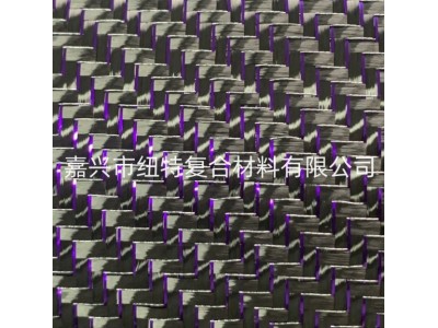 热点 碳纤维混编紫色斜纹金银丝布汽车包覆DIY制品用布碳纤维布品图2