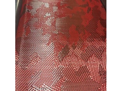 热点 3K迷彩布芳纶碳混编布 红色黄色黑色 碳纤维凯夫拉混编面料图5