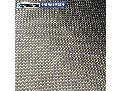 碳纤维金丝混编平纹布 高强度抗腐蚀色泽鲜亮3K碳纤维布 可批发图2
