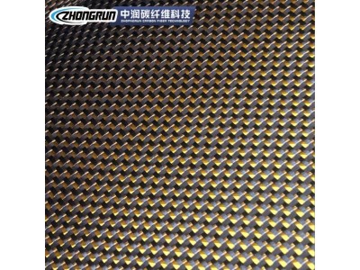 碳纤维金银丝混编布 碳纤维混编黄色金属丝汽车装饰件包覆材料图2
