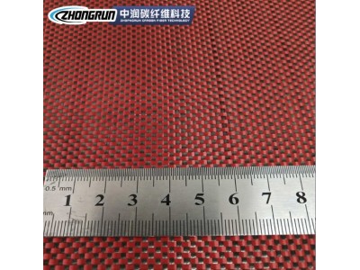 红色芳碳混编布 红黑碳纤维凯夫拉芳纶布表观布高密度中润碳纤维图4