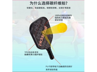 碳纤维匹克球拍厂家跨境批发皮克球拍专业比赛碳纤维匹克球拍图2