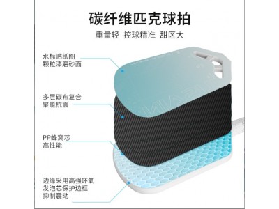 源头工厂高端定制pickleball匹克球球拍专业热压碳纤维匹克球拍图5