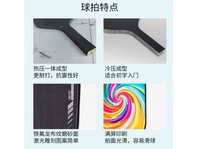 OEM定制热款匹克拍热压一体成型铁氟龙布纹磨砂碳纤维匹克球拍图4