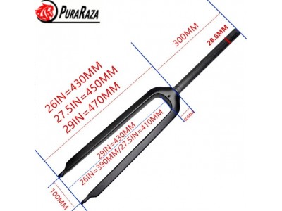 无标山地前叉碳纤维26寸/27.5/29er山地车前叉硬叉直管包邮JV同款图3