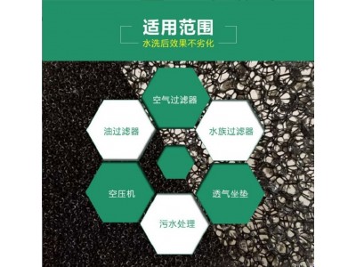 厂家直销黑色过滤棉水族鱼缸过滤防尘通风过滤海绵PU发泡网状海绵图3