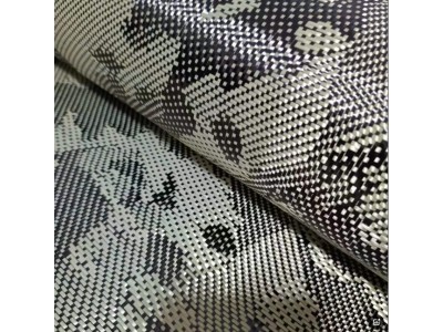 碳纤维迷彩布3k280 日本碳纤维加美国凯夫拉混编 黄黑迷彩纹提花图2