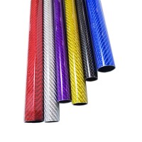 彩色3K碳纤维管定制 6~200mm硬空心杆加厚高强度碳管加工绿色红色